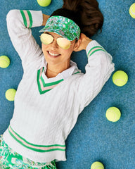 Lilly Pulitzer Its A Match Visor Spearmint Blossom Views Accessories Small | Women Hats &amp; Hair