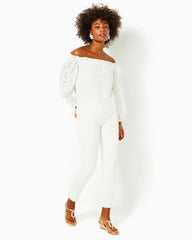 Lilly Pulitzer Jamielynn Off-The-Shoulder Top Resort White Flora Faille | Women Tops