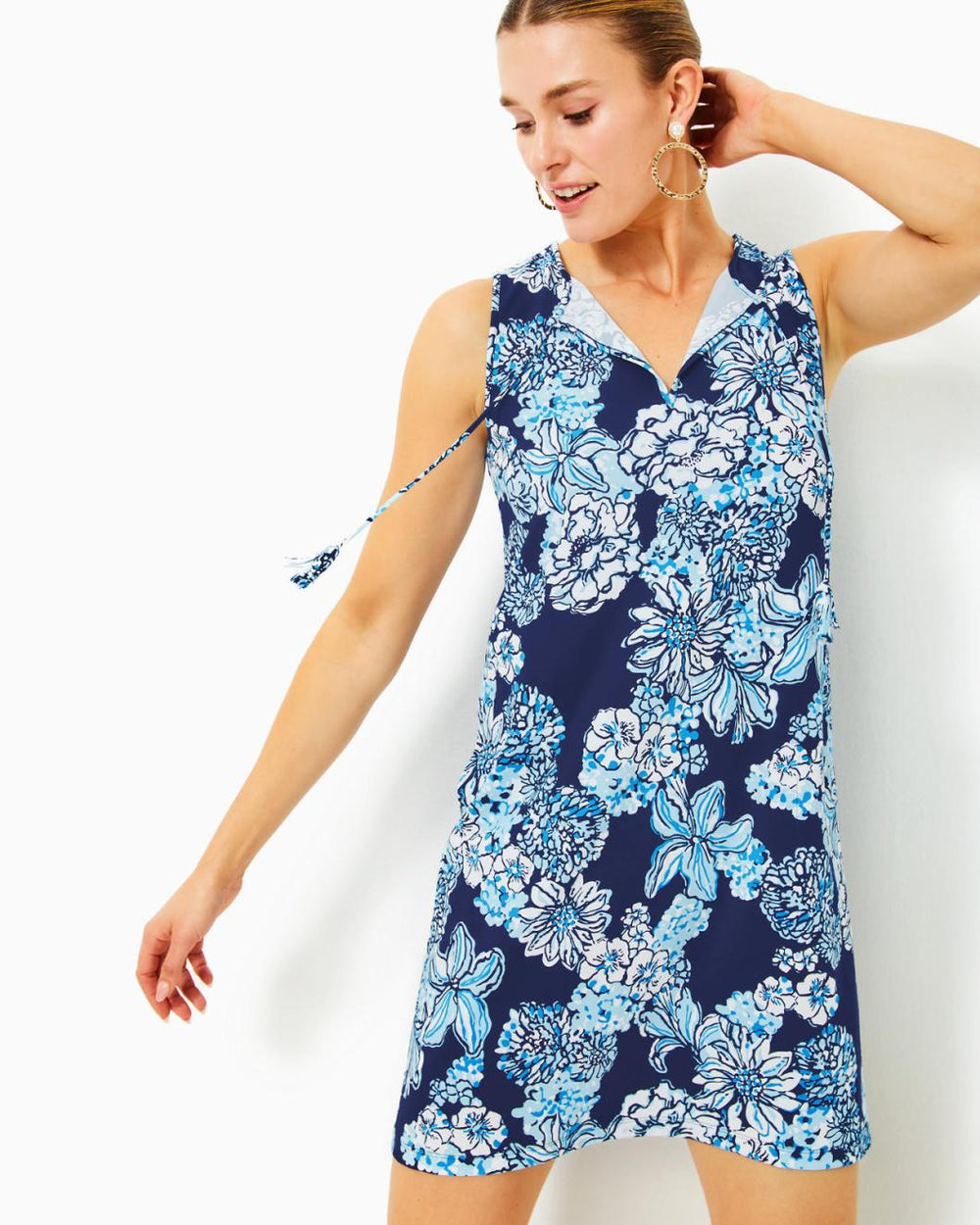 Lilly Pulitzer Johana Cover-Up Low Tide Navy Bouquet All Day | Women Cover-Ups