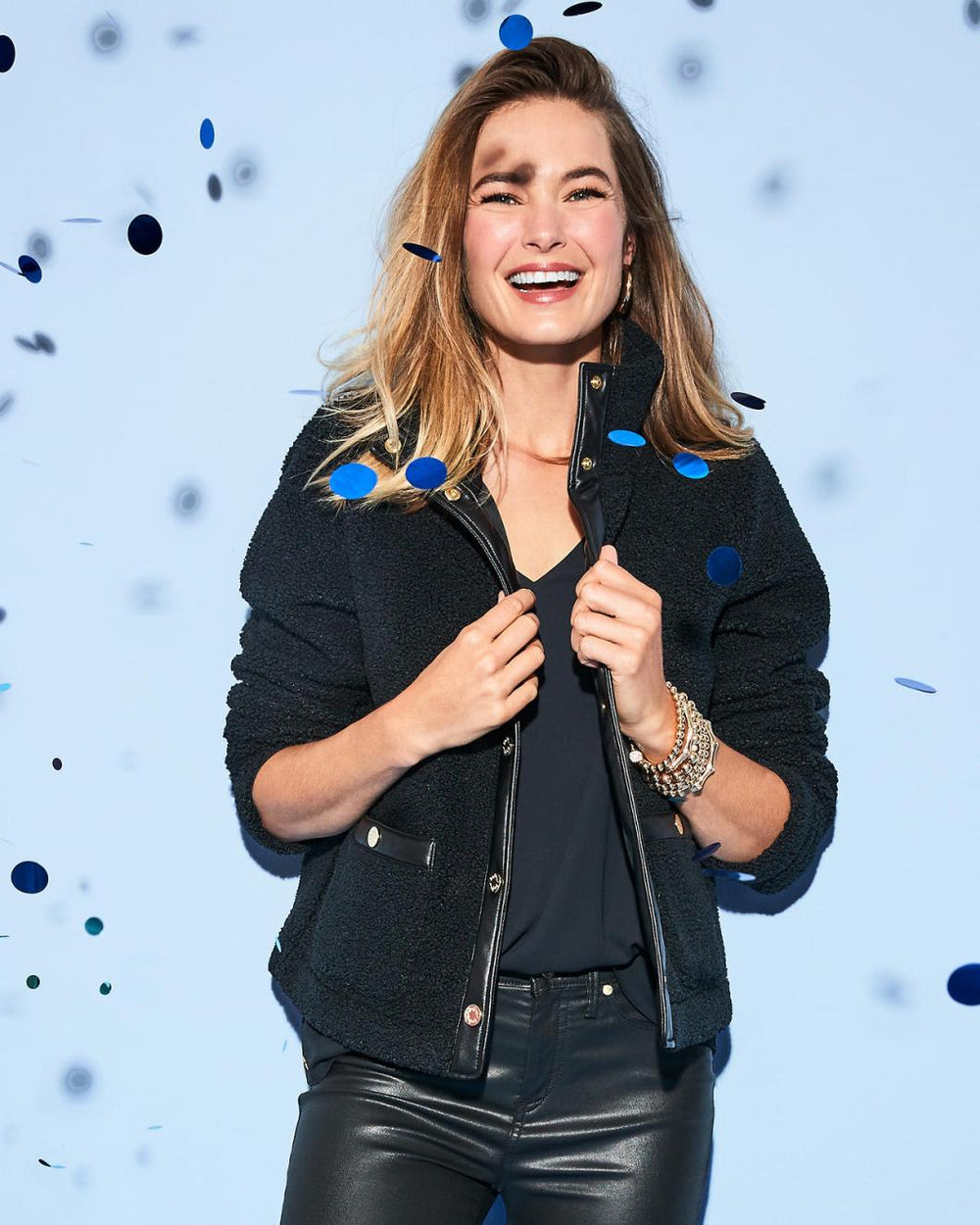 Lilly Pulitzer Kamey Sherpa Jacket Onyx | Women Tops