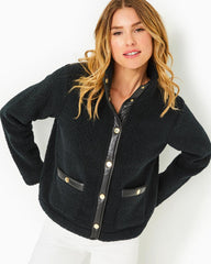 Lilly Pulitzer Kamey Sherpa Jacket Onyx | Women Tops