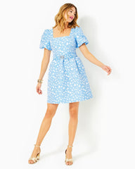 Lilly Pulitzer Kasslyn Jacquard Short Sleeve Dress Bon Bon Blue All Heart Jacquard | Women Fit &amp; Flare Dresses