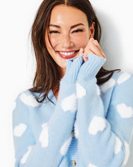 Lilly Pulitzer Keane Cardigan Brava Blue Hearts Jacquard | Women Tops