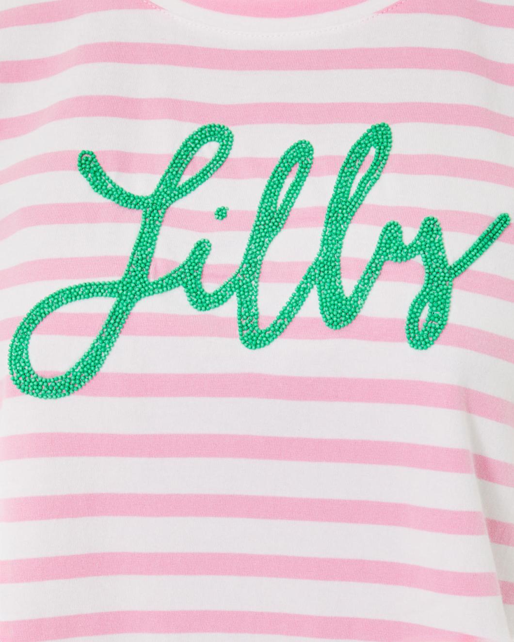 Lilly Pulitzer Keenan Cotton Top Conch Shell Pink Striped Lilly Pulitzer Embellished Top | Women Tops