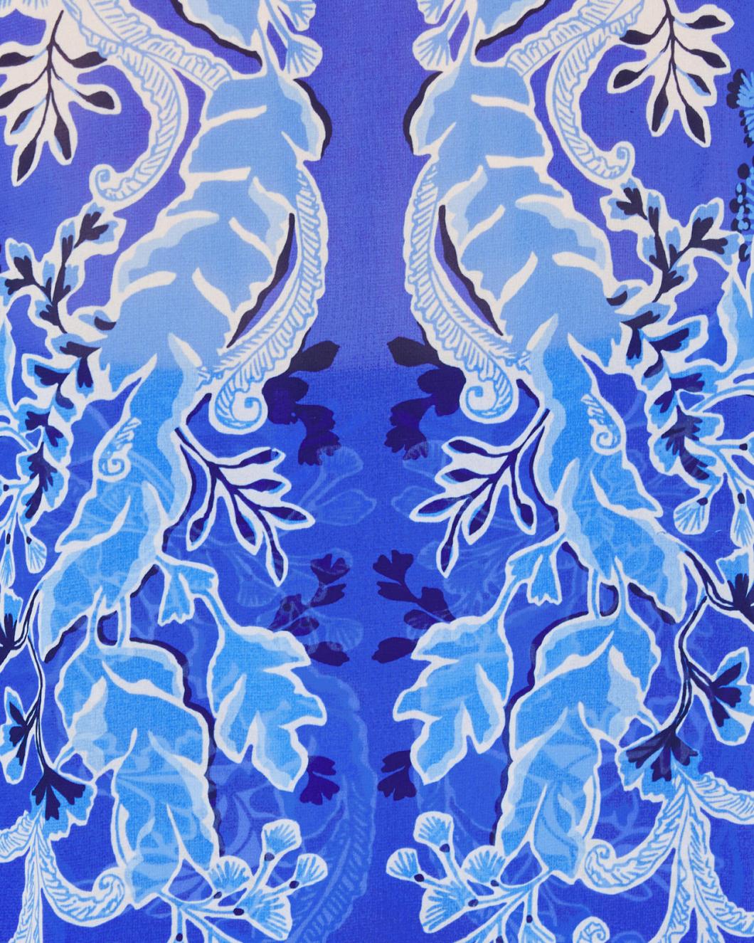 Lilly Pulitzer Keir Maxi Cover-Up Alba Blue Baja Cove Engineered Coverup | Women Cover-Ups