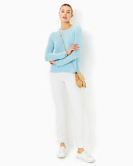 Lilly Pulitzer Kellyn Cotton Sweater Hydra Blue | Women Tops
