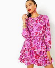 Lilly Pulitzer Khloey Smocked A-Line Cotton Dress Lilac Thistle In The Wild Flowers | Women A-Line/Easy Dresses