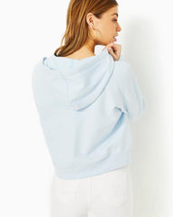 Lilly Pulitzer Kirstie Long Sleeve Hoodie Pastel Lunar Blue | Women Tops