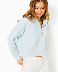 Lilly Pulitzer Kirstie Long Sleeve Hoodie Pastel Lunar Blue | Women Tops