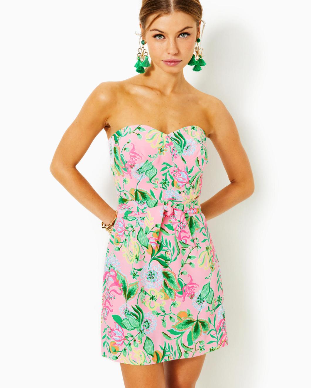 Lilly Pulitzer Kylo Strapless Skirted Romper Multi Via Amore Spritzer | Women Rompers &amp; Jumpsuits