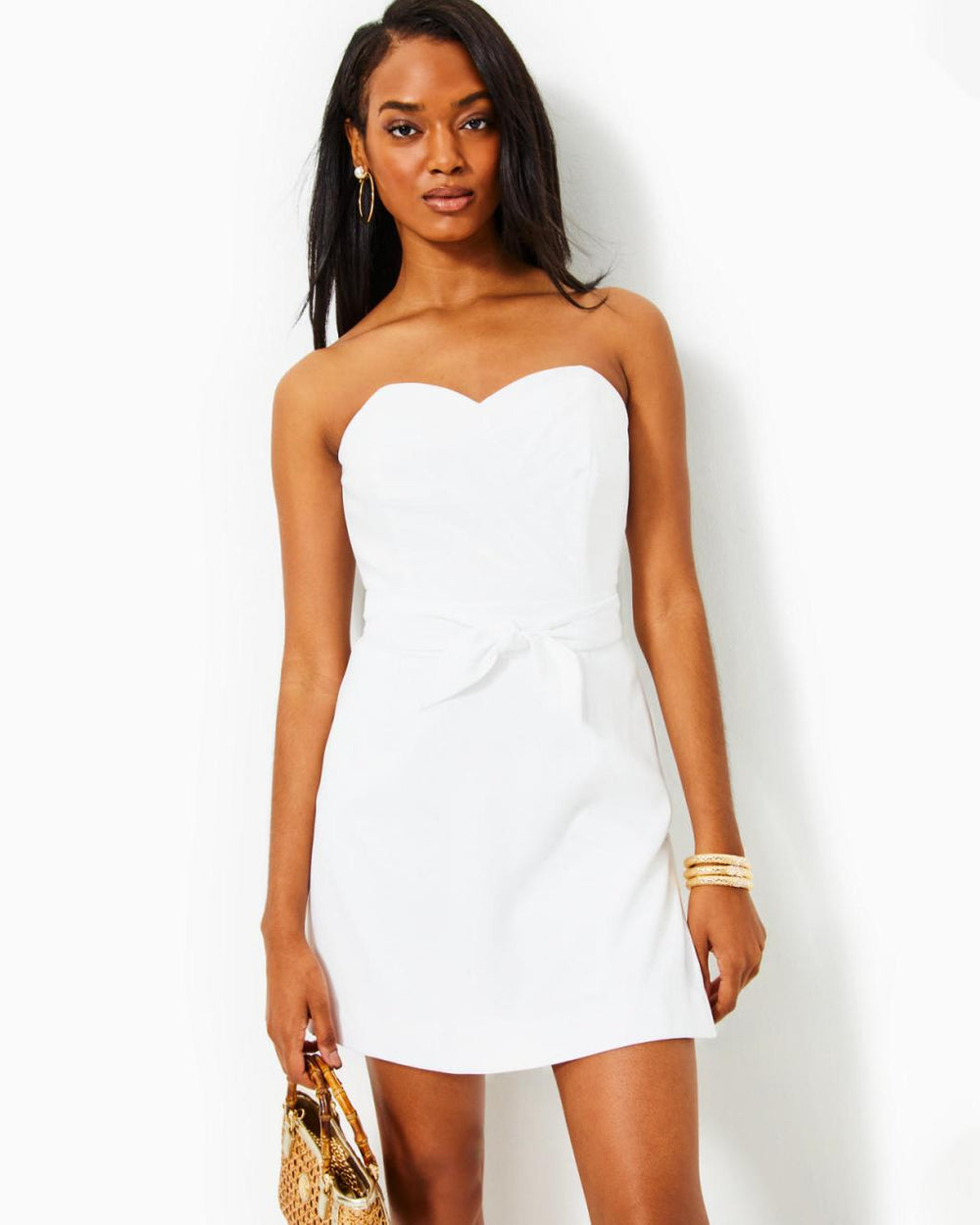 Lilly Pulitzer Kylo Strapless Skirted Romper Resort White | Women Rompers &amp; Jumpsuits