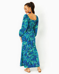 Lilly Pulitzer Lakira Cotton Maxi Dress Indigo Breeze Shady Gators | Women A-Line/Easy Dresses