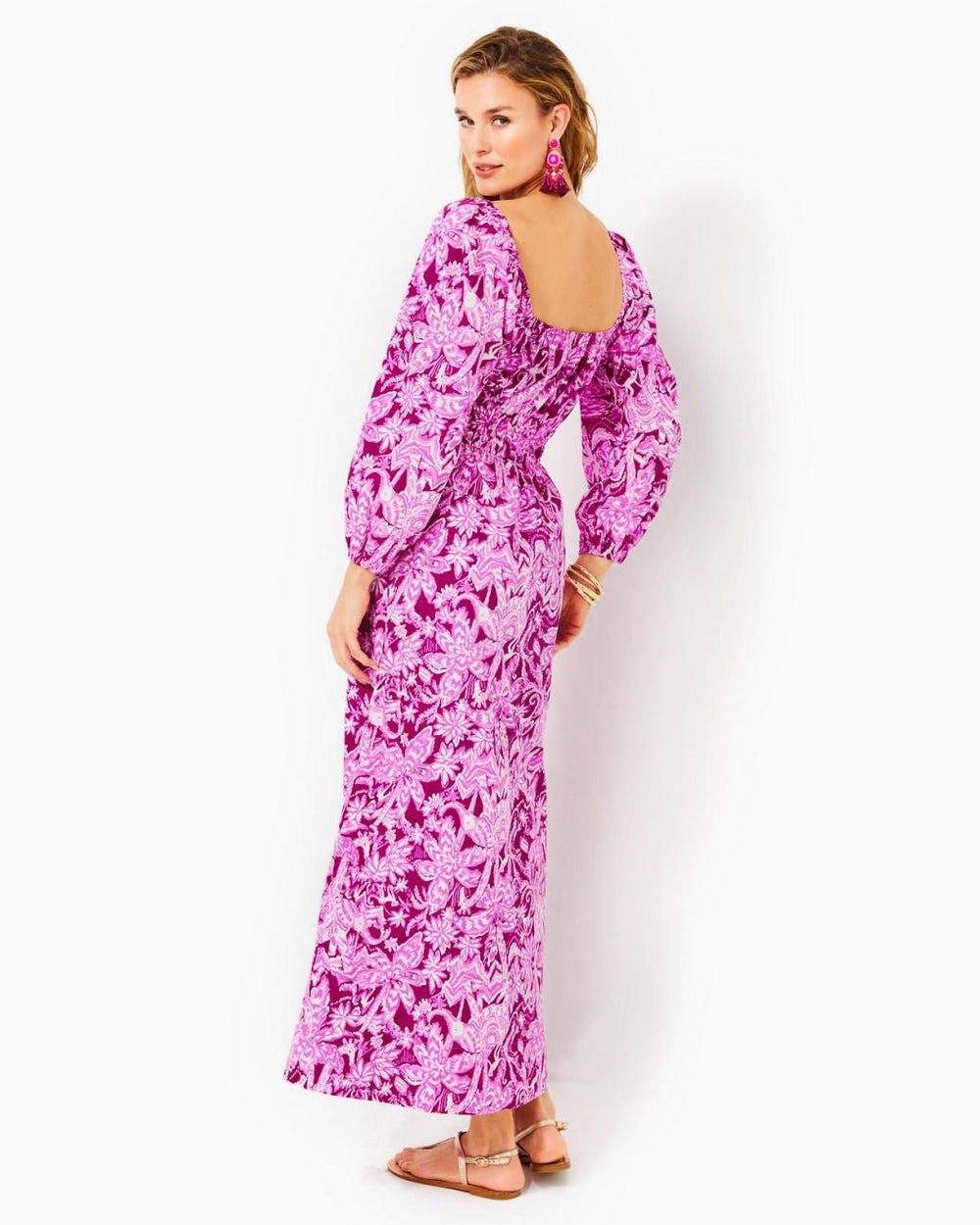 Lilly Pulitzer Lakira Cotton Maxi Dress Mulberry Wild Ride | Women A-Line/Easy Dresses