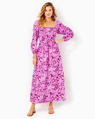 Lilly Pulitzer Lakira Cotton Maxi Dress Mulberry Wild Ride | Women A-Line/Easy Dresses