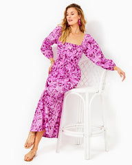 Lilly Pulitzer Lakira Cotton Maxi Dress Mulberry Wild Ride | Women A-Line/Easy Dresses
