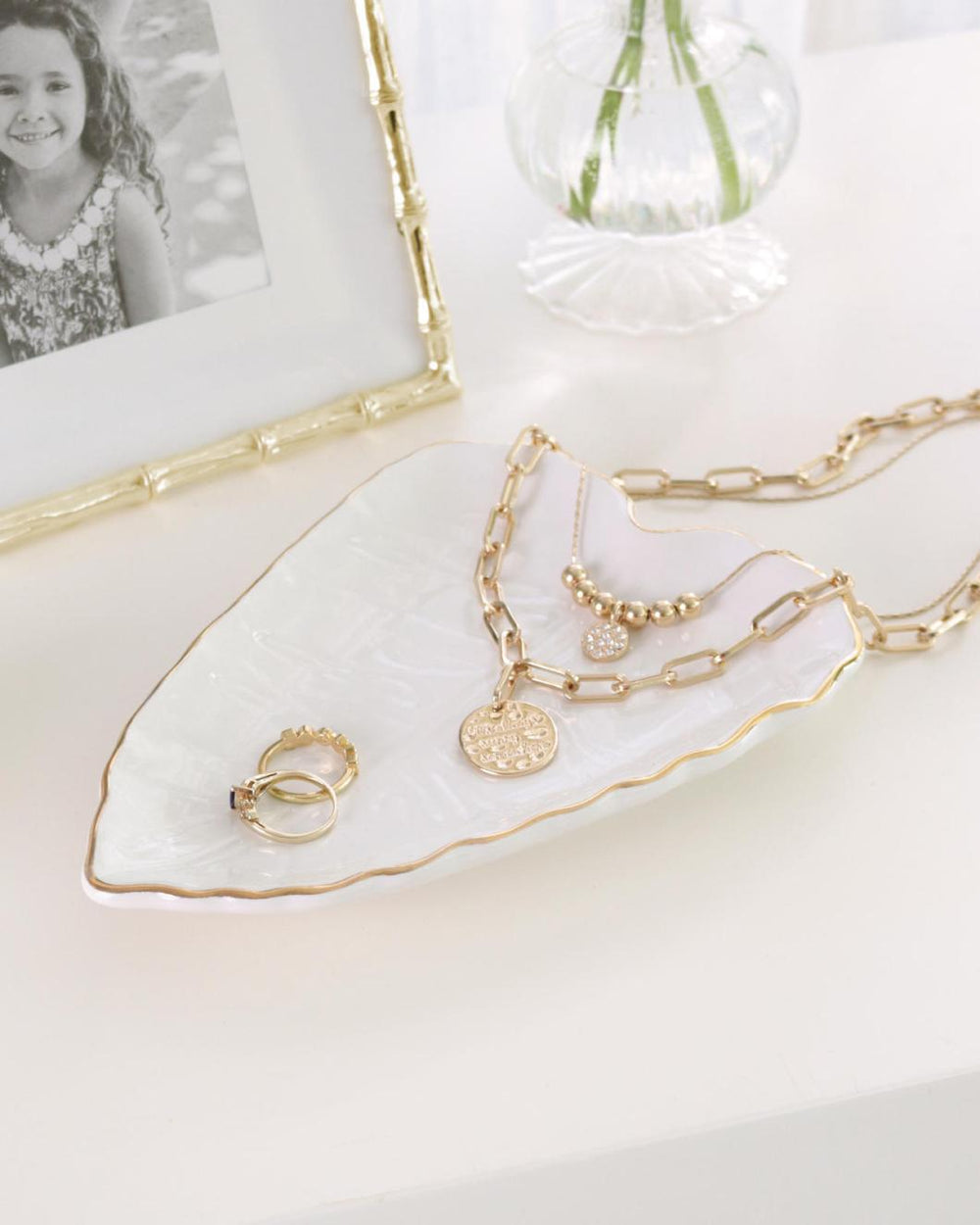 Lilly Pulitzer Leaf Trinket Tray Resort White | Women Home Decor