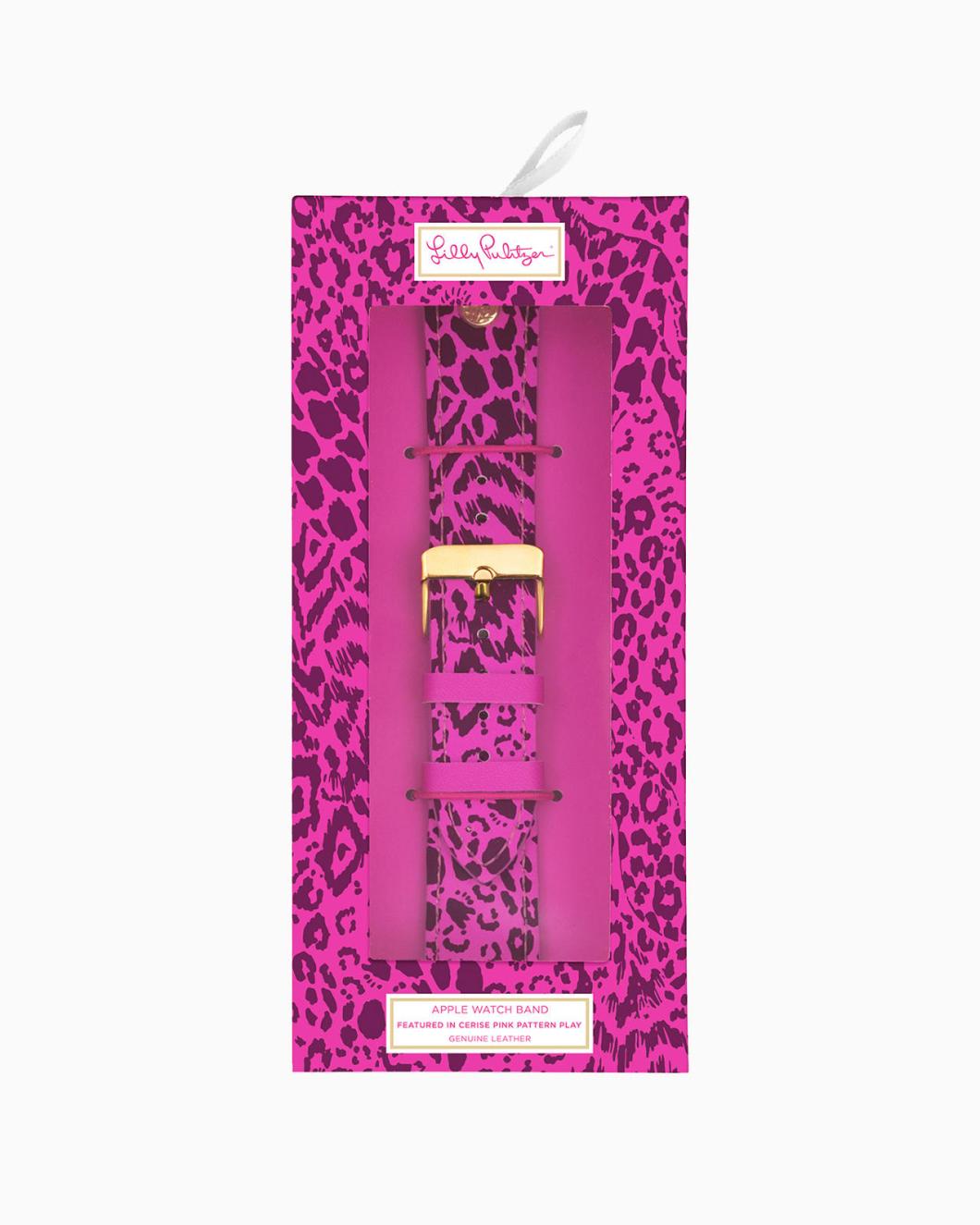 Lilly Pulitzer Leather Apple Watch Band Cerise Pink Pattern Play | Women Phone &amp; Tech