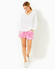 Lilly Pulitzer Leeson Cotton Sweatshirt Resort White | Women Tops