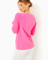 Lilly Pulitzer Leeson Cotton Sweatshirt Roxie Pink | Women Tops