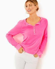 Lilly Pulitzer Leeson Cotton Sweatshirt Roxie Pink | Women Tops