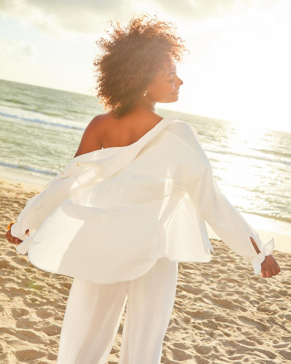 Lilly Pulitzer Lesia Relaxed Button Down Shirt Resort White | Women Tops