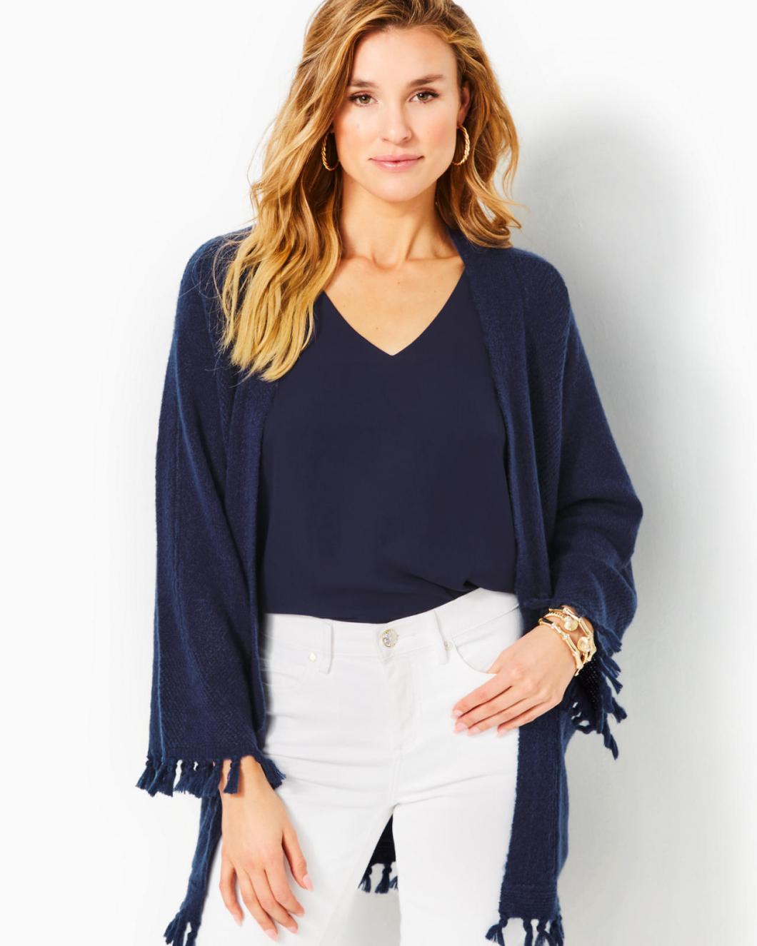 Lilly Pulitzer Lewiston Cardigan Low Tide Navy | Women Tops