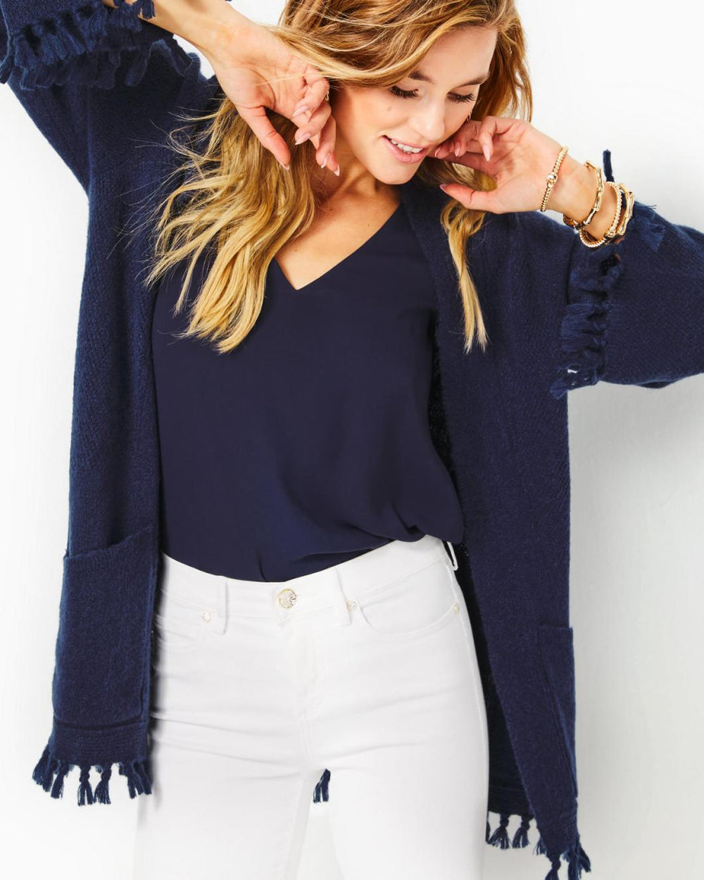 Lilly Pulitzer Lewiston Cardigan Low Tide Navy | Women Tops