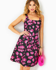 Lilly Pulitzer Leya Jacquard Dress Evergreen Hibis Kiss Jacquard | Women Fit &amp; Flare Dresses