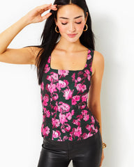 Lilly Pulitzer Leya Jacquard Top Evergreen Hibis Kiss Jacquard | Women Tops