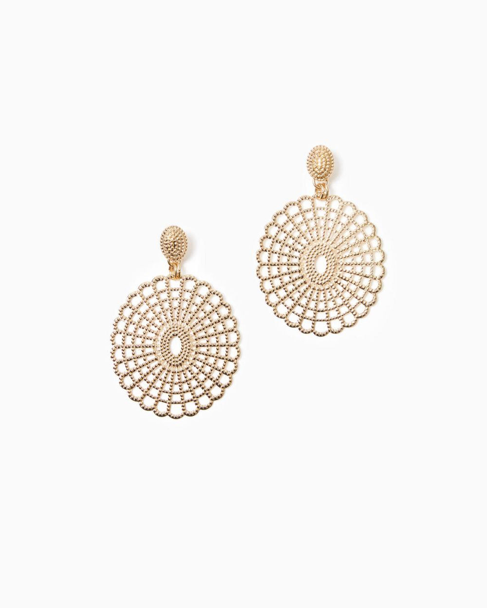 Lilly Pulitzer Lilly Lace Statement Earrings Gold Metal | Women Jewelry