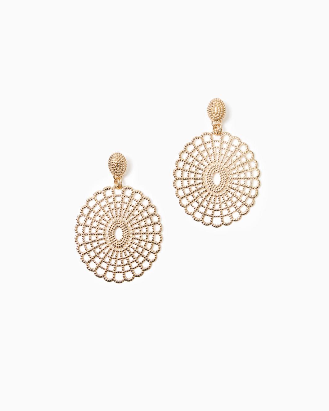 Lilly Pulitzer Lilly Lace Statement Earrings Gold Metal | Women Jewelry