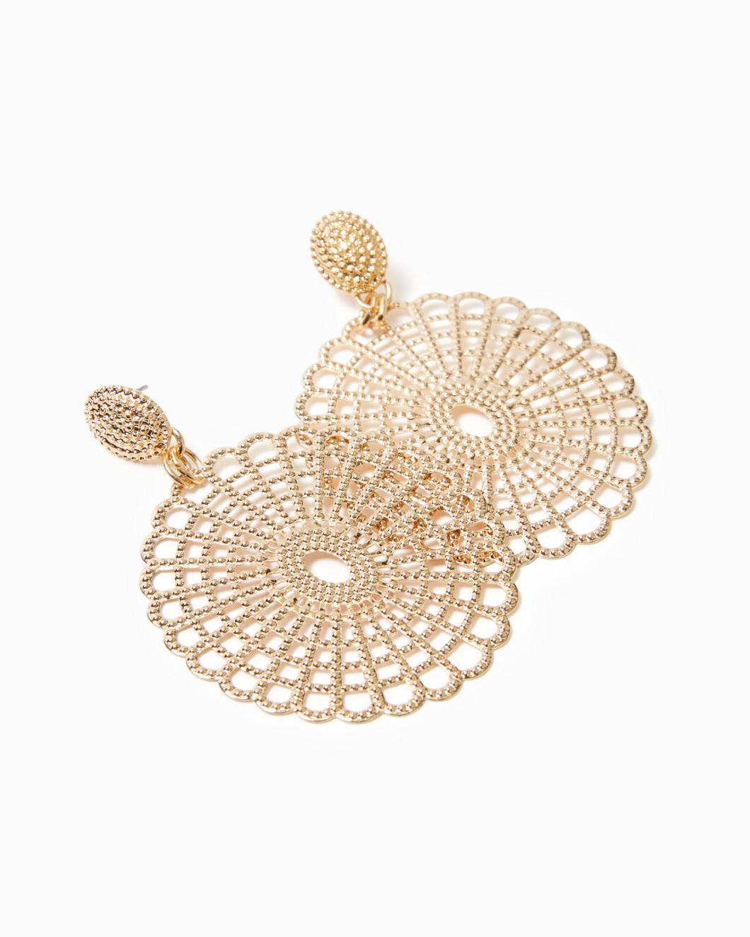 Lilly Pulitzer Lilly Lace Statement Earrings Gold Metal | Women Jewelry