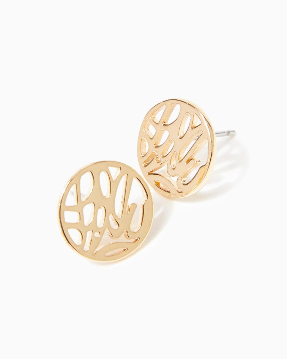 Lilly Pulitzer Lilly Logo Earrings Gold Metallic | Women Jewelry