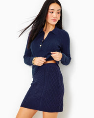 Lilly Pulitzer Lizona Polo Sweater Low Tide Navy | Women Tops
