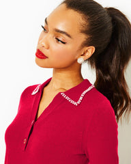 Lilly Pulitzer Lizona Sweater Poinsettia Red | Women Tops