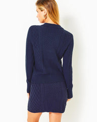 Lilly Pulitzer Lizona Sweater Skirt Low Tide Navy | Women Bottoms