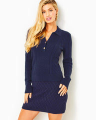 Lilly Pulitzer Lizona Sweater Skirt Low Tide Navy | Women Bottoms