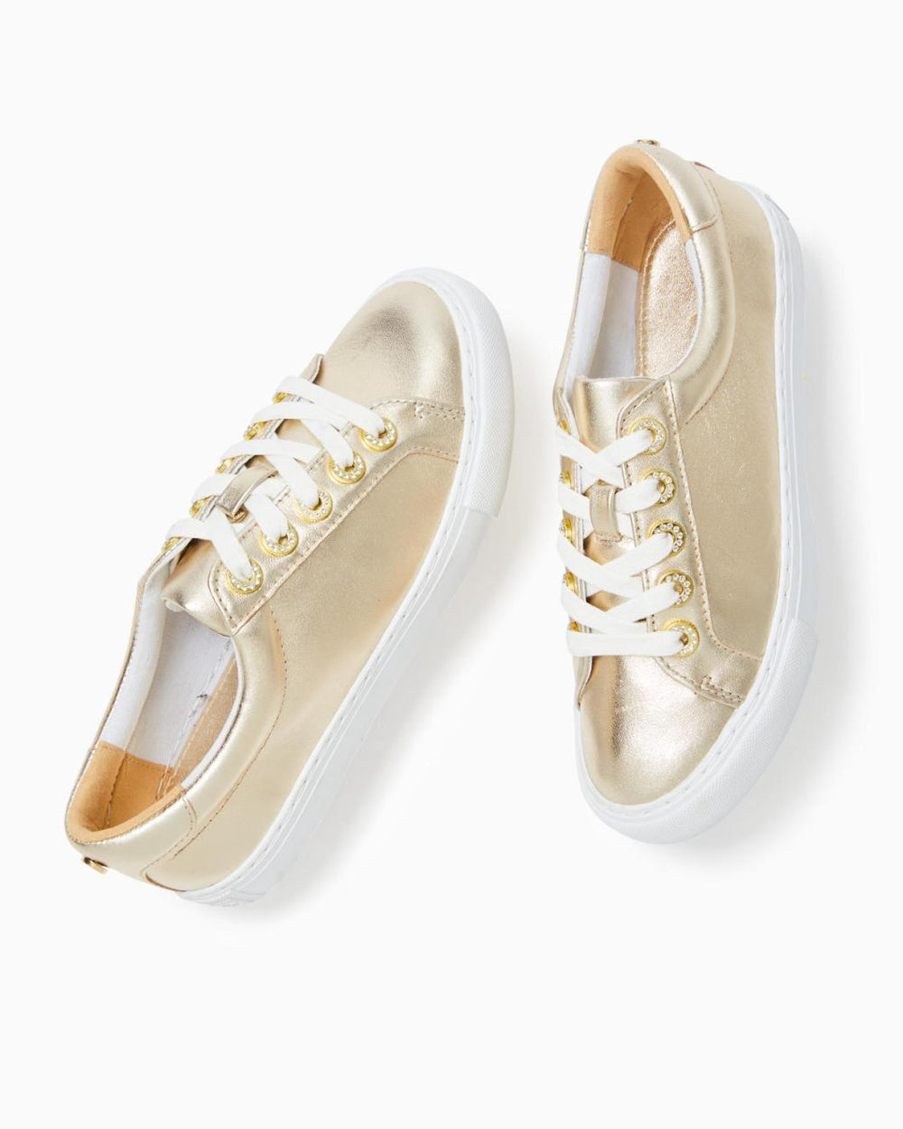 Lilly Pulitzer Lux Hallie Sneaker Gold Metallic | Women Shoes