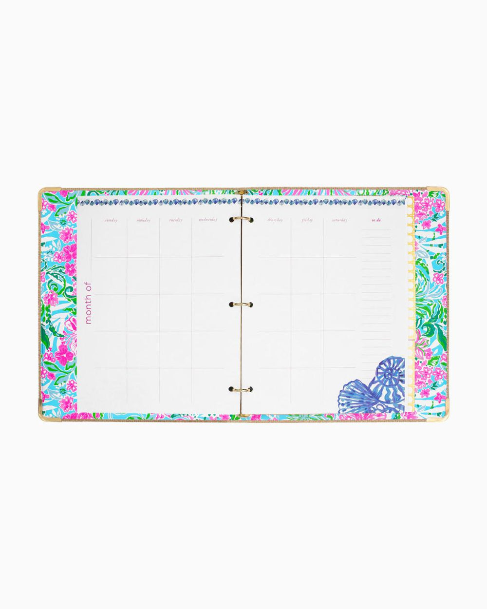 Lilly Pulitzer Luxe Binder With Pouch Set Amalfi Blue Leaf It Wild | Women Office Supplies &amp; Stationery