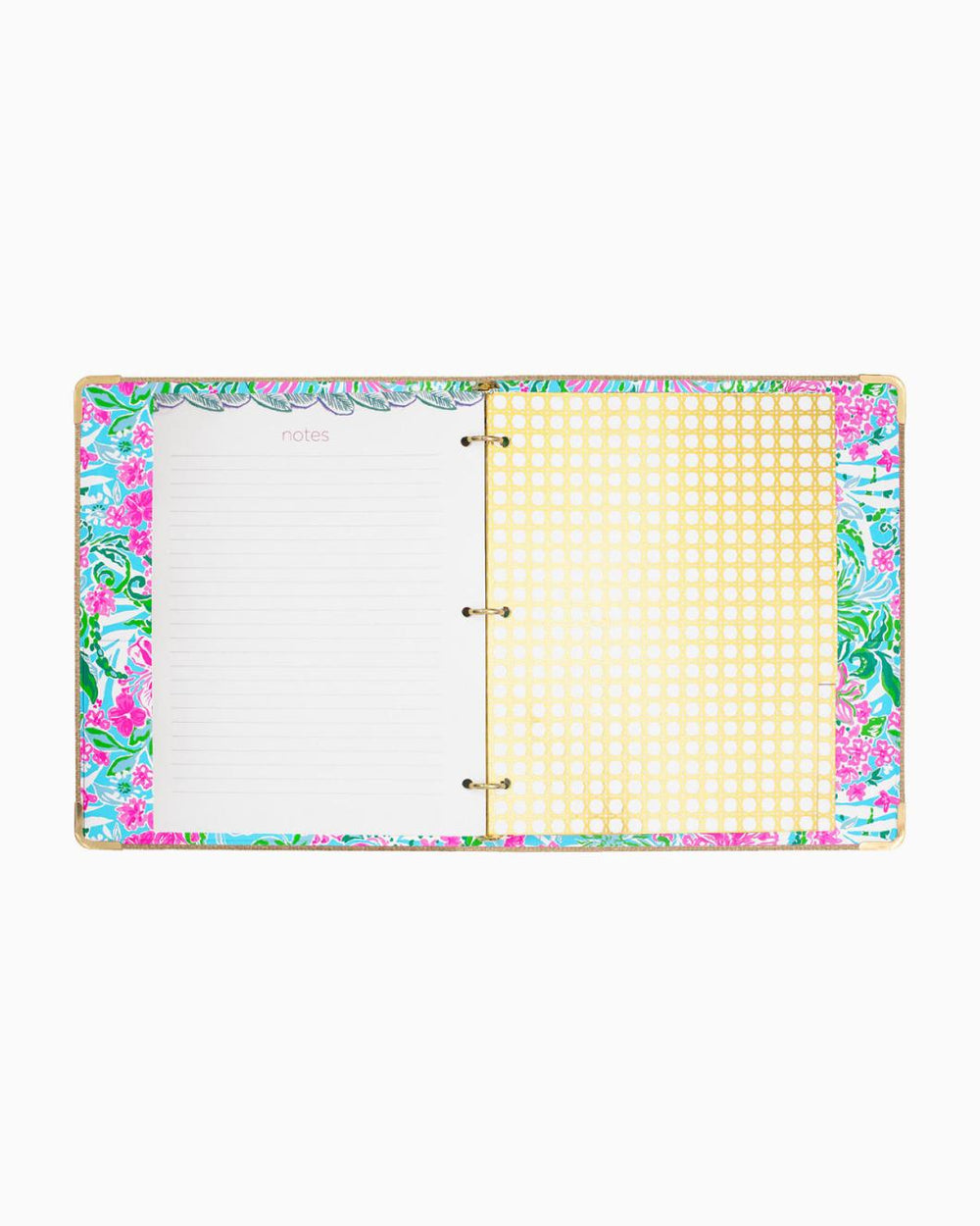 Lilly Pulitzer Luxe Binder With Pouch Set Amalfi Blue Leaf It Wild | Women Office Supplies &amp; Stationery