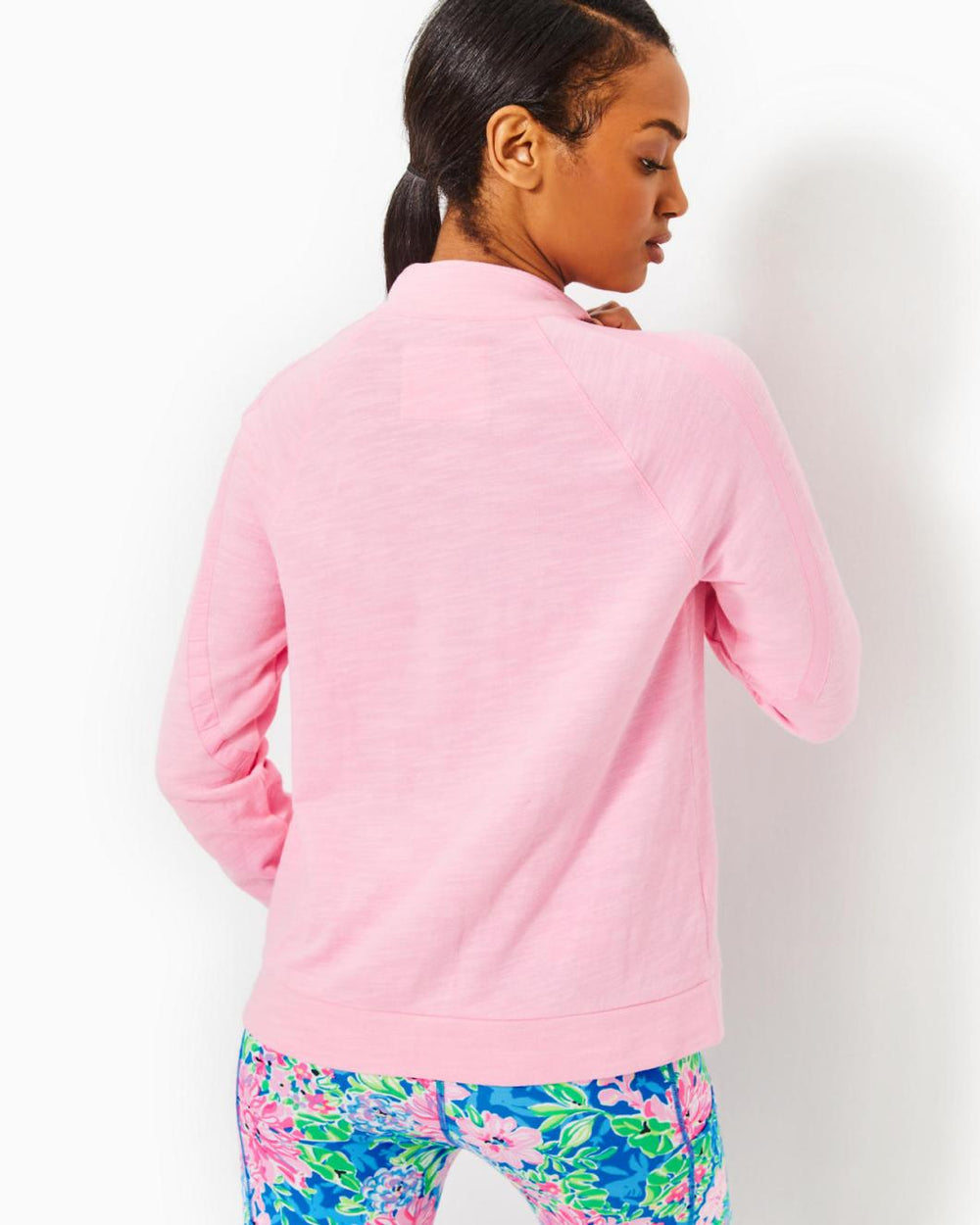 Lilly Pulitzer Luxletic Ashlee Half-Zip Pullover Conch Shell Pink | Women Tops