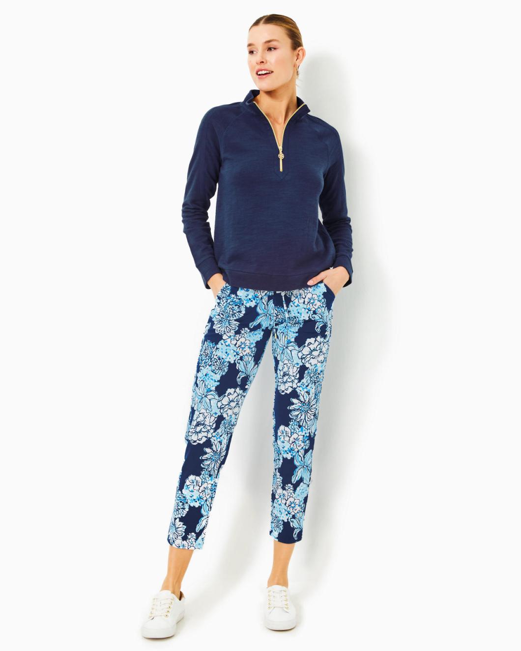 Lilly Pulitzer Luxletic Ashlee Half-Zip Pullover Low Tide Navy | Women Tops