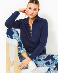 Lilly Pulitzer Luxletic Ashlee Half-Zip Pullover Low Tide Navy | Women Tops