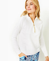 Lilly Pulitzer Luxletic Ashlee Half-Zip Pullover Resort White | Women Tops