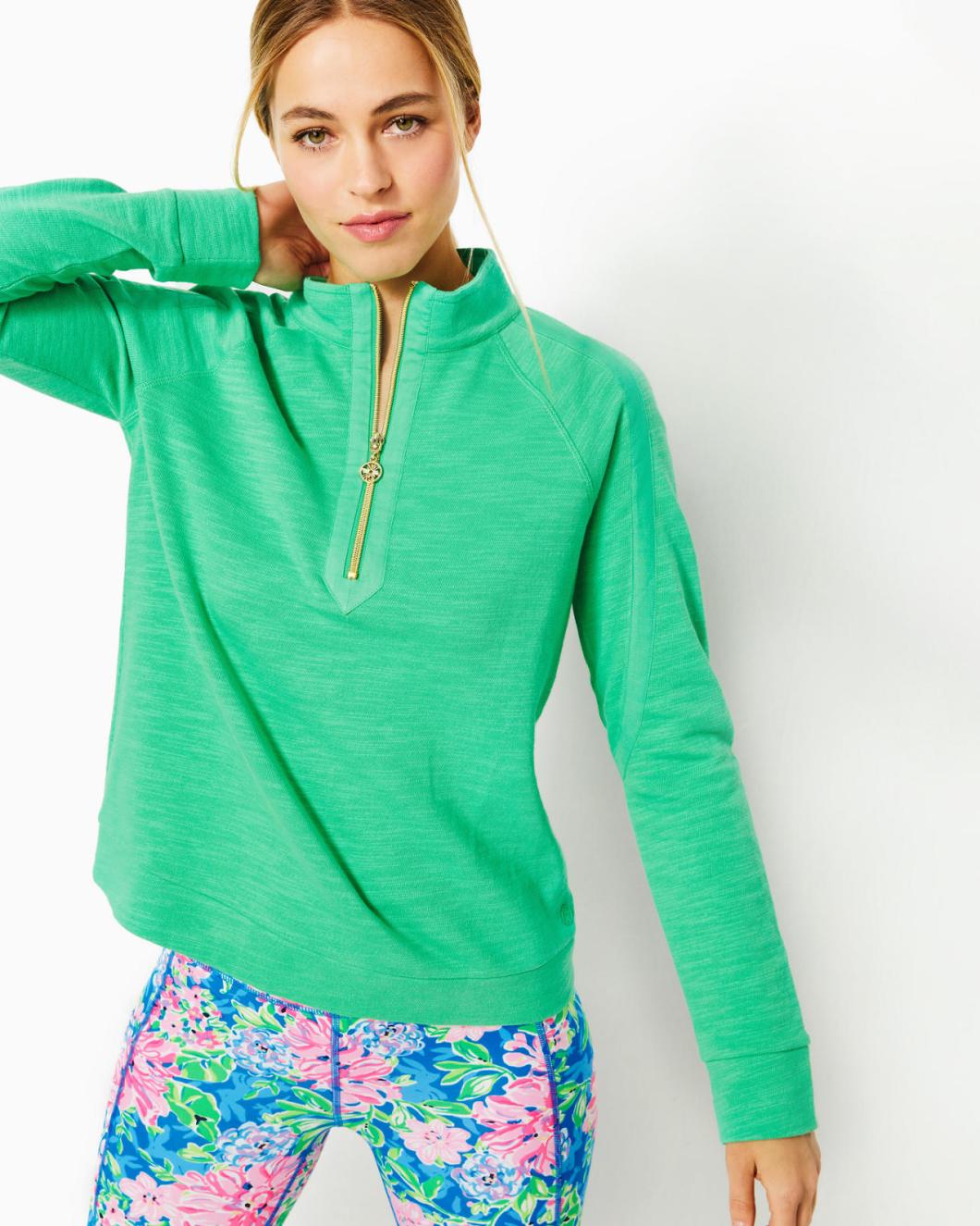 Lilly Pulitzer Luxletic Ashlee Half-Zip Pullover Spearmint | Women Tops