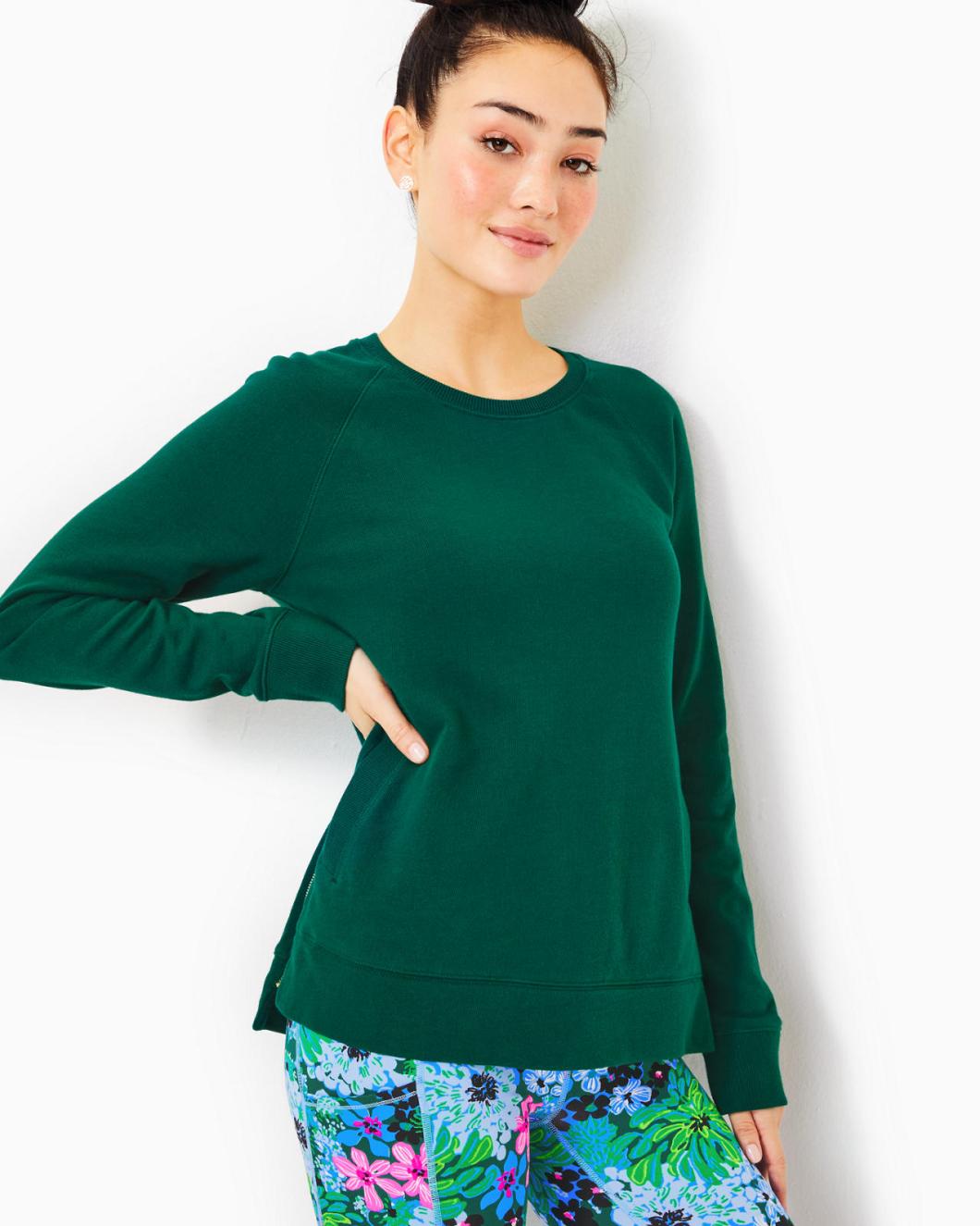 Lilly Pulitzer Luxletic Beach Comber Pullover Evergreen | Women Tops