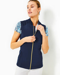 Lilly Pulitzer Luxletic Kimberline Hybrid Vest Low Tide Navy | Women Tops