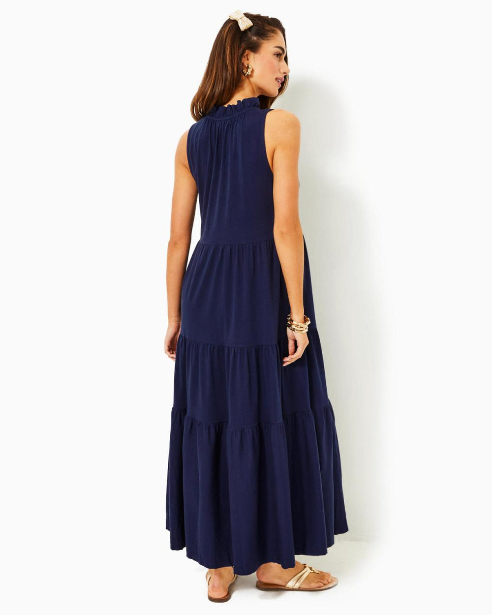 Lilly Pulitzer Malone Cotton Maxi Dress True Navy | Women Swing Dresses