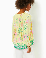 Lilly Pulitzer Marilina Tunic Top Finch Yellow Tropical Oasis Engineered Tunic | Women Tops