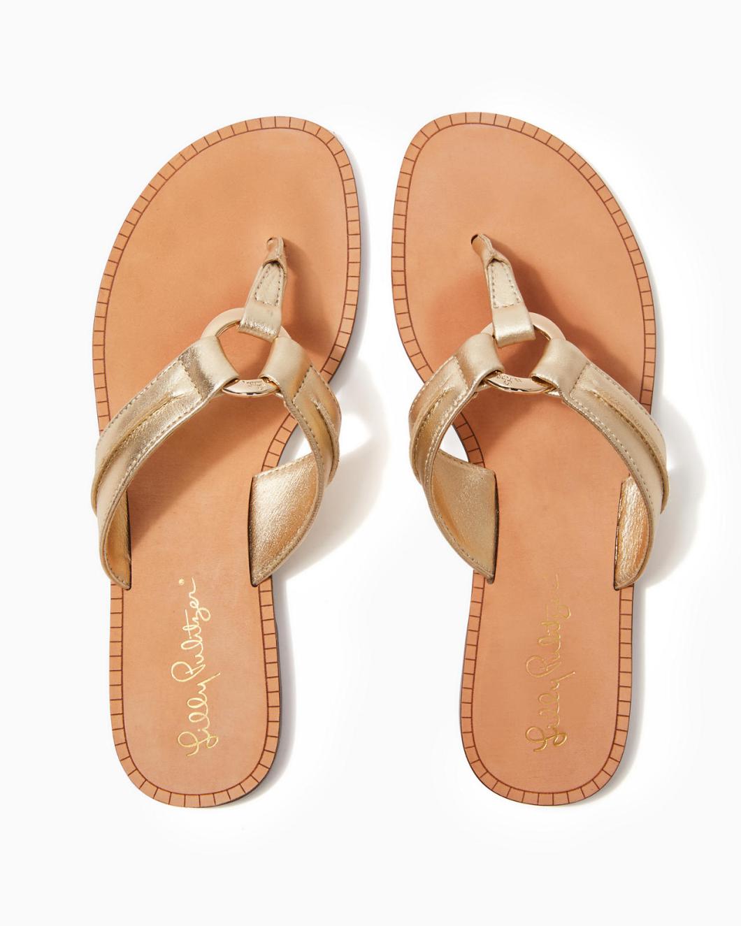 Lilly Pulitzer Mckim Sandal Gold Metallic | Women Shoes